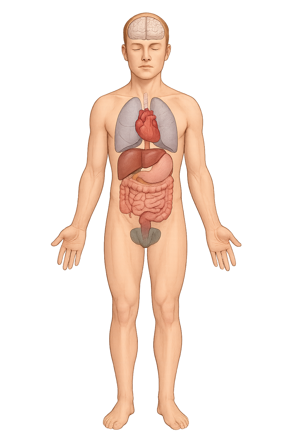 Ihmiskehon anatomia edestä